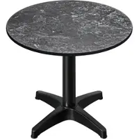 GGM Möbel CPBL | HPL Bistro Tisch | Ø:H 60 x 78 cm | Felsen / Aluminium | Klappbar + Zusatzgewicht | Rund