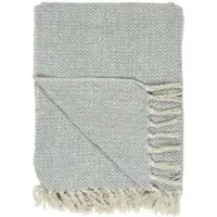 Ib Laursen Plaid creme/hellblau Zickzackmuster