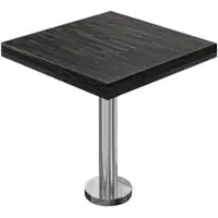 GGM Möbel MML | Bistro Massiv Tisch | Quadratisch | 80 x 80 x 77 cm | Wenge Schwarz / Edelstahl
