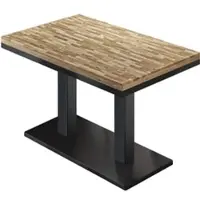 GGM Möbel MM | Bistro Massiv Tisch | Rechteckig | 120 x 70 x 77 cm | Eiche / Schwarz