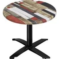 GGM Möbel WTG | Bistro Außen Tisch | Ø:H 60 x 75,5 cm | Vintage Bunt / Schwarz | Rund
