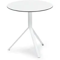 Weishäupl Trio Outdoor Bistrotisch rund Weiß HPL Weiß ∅70 cm