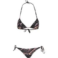 Urban Classics feminines Damen Bikini-Set bestehend aus Oberteill und Höschen Bademode 190 g/m² Schwarz/Bunt