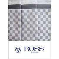 Ross 3er Pack Zwirn Halbleinen Geschirrtücher Karo 50x70 cm | silber - grau