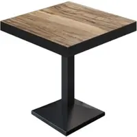 GGM Möbel BPA | Bistro Tisch | Quadratisch | Schwarzer Rand | 60 x 60 x 81 cm | Sheesham / Schwarz