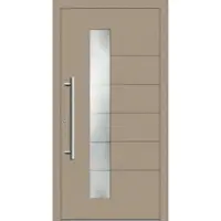Haustuerenland.de Smarte Haustür "GESINE" 79 mm RC2 mit Fingerprint Graubeige RAL 1019 beidseitig innen öffnend DIN links
