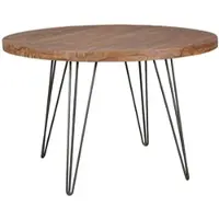 KADIMA DESIGN Design Esszimmertisch BAGLI rund Ø 120 x 78 cm Sheesham Massiv-Holz, Landhaus Esstisch braun, Tisch für Esszimmer Küchentisch 4 Personen