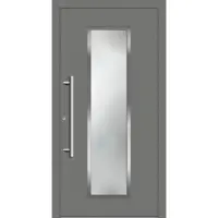 Haustuerenland.de Smarte Haustür "JULE" 79 mm RC2 mit Fingerprint Graualuminium RAL 9007 innen öffnend DIN links