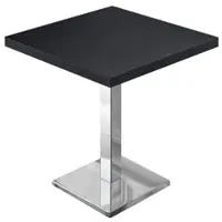GGM Möbel MBM | Bistro Tisch | 70 x 70 x 74,5 cm | Melamin | Schwarz / Edelstahl