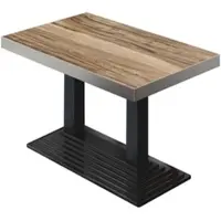 GGM Möbel BPY | Bistro Tisch | 120 x 70 x 81 cm | Quadratisch | Edelstahl Rand | Sheesham / Schwarz