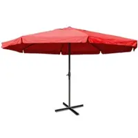 Mendler Sonnenschirm Meran Pro, Gastronomie Marktschirm mit Volant Ø 5m Polyester/Alu 28kg bordeaux ohne Ständer