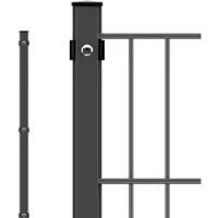 Voss.garden Pfosten + Abdeckleiste, 200cm - für Doppelstabmattenzaun, anthrazit, zum Einbetonieren