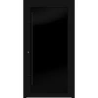 Haustuerenland.de PREMIUM Aluminium-Glas Haustür "MAGDALENA" 90 mm BLACKLINE flächenbündig Signalschwarz RAL 9004 beidseitig innen öffnend DIN links