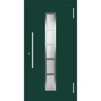 Haustuerenland.de Aluminium Haustür RC2 "LOTTE" 78 mm Moosgrün RAL 6005 beidseitig außen öffnend DIN rechts