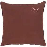 Nobodinoz Dekokissen L1N0 Embroid. Square Cushion Fr Linen Prune (45 x 45 cm)