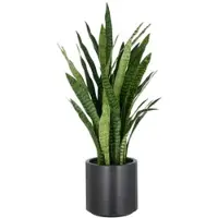 Creativ Green künstliche Pflanze Sansevieria zeylanica im anthrazitfarbenen Kunststofftopf,105cm