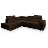 Masseno Ecksofa NOLA L-S mit Schlaffunktion L-Form, Sofa mit Bettkasten, Wohnzimmersofa, Couch, Soffa, Bettsofa, Couchgarnitur- Braun, MONOLITH 29