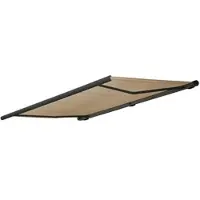 Mendler Elektrische Kassettenmarkise T124, Markise Vollkassette 5x3m Polyester Creme, Rahmen anthrazit