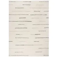 KADIMA DESIGN Wollteppich gestreift Beige-Schwarz 200 x 290 cm - THORN Kadima