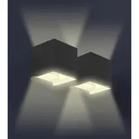 Luminea 2er-Set Outdoor-LED-Wandleuchte, austauschbare G9-LED, IP54, schwarz