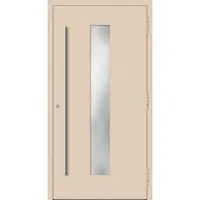 Haustuerenland.de Aluminium Haustür nach Maß "MAJA" 90 mm RC2 Hellelfenbein RAL 1015 außen öffnend DIN rechts