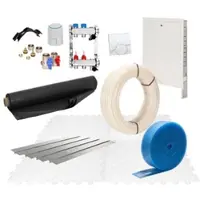 Thermova 50 m2 Set Trockenestrichsystem 25 mm WLG 035 PE-RT Rohr Raster 12,5 cm 4 Heizkreise Regler 230 V + Zubehör