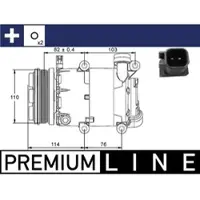 MAHLE ORIGINAL Kompressor Klimaanlage ACP 864 000P für Volvo Ford S40 II Focus C-Max V50