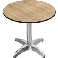 GGM Möbel CPBL | HPL Bistro Tisch | Ø:H 60 x 78 cm | Eiche / Aluminium | Klappbar + Zusatzgewicht | Rund