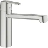 GROHE Get Einhand-Spültischarmatur, Ausladung 221mm, mittelhoch, schwenkbar, 30196DC0, Farbe: Supersteel