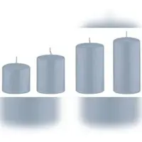 Kopschitz Kerzen 4er Set Adventskerzen abgestuft Jeans Blau Ø 5 cm (Höhen 6, 8, 10 und 12 cm)