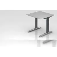 Proregal - Büromöbel mit top Leistungsdaten Schreibtisch Mika | Grau | Graues Gestell poliert | BxT 80x80cm | Arbeitshöhe 65-85cm | höhenjustierbar, 1cm Raster | C-Fuß-Gestell | Rechteckform