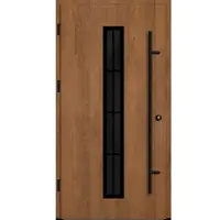 Haustuerenland.de Aluminium Landhaustür "AURORA" 82 mm RC2 BLACKLINE 8 Sprossenfelder Winchester holzähnlich beidseitig außen öffnend DIN links