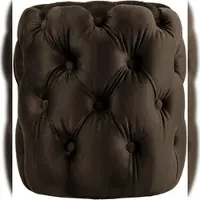 DELUKE Sitzhocker BADOR - Samt Dunkelbraun 42x42x46 cm | Hocker Schlafzimmer Polsterhocker Wohnzimmer Sitzbank Esszimmer