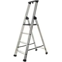 S.T.P. Issima, 4 Stufen, Höhe 1,51 m Aluminium-Stehleiter mit Ständer