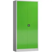 MR-Shop MR-Flügeltürenschrank, lichtgrau / gelbgrün