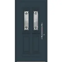 Haustuerenland.de SCHÜCO Aluminium Haustür "KATHARINA" ADS 75.SI RC2 Anthrazit RAL 7016 beidseitig innen öffnend DIN rechts