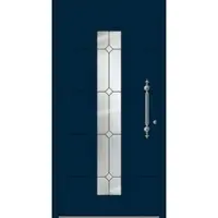 Haustuerenland.de SCHÜCO Aluminium Landhaustür "GRETA" ADS 75.SI RC2 Stahlblau RAL 5011 innen öffnend DIN rechts