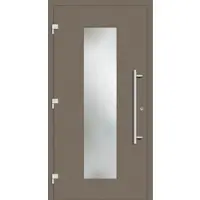 Haustuerenland.de Haustür "JULE" 79 mm RC3 Beigegrau RAL 7006 beidseitig außen öffnend DIN links