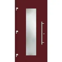 Haustuerenland.de Haustür "JULE" 79 mm RC3 Weinrot RAL 3005 außen öffnend DIN links