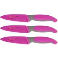 Gräwe 3er Set Küchenmesser mit Klingenschutz pink C4