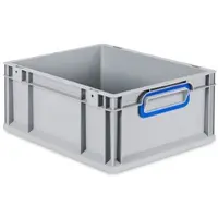 Proregal Eurobox NextGen Color | HxBxT 17x30x40cm | 16 Liter | Griffe blau geschlossen | Glatter Boden | Eurobehälter, Transportbox, Transportbehälter