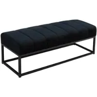 KADIMA DESIGN SITZBANK Samt Metallgestell gepolstert, Schwarz 108x40x40 cm