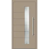 Haustuerenland.de Haustür "GESINE" 79 mm RC3 Graubeige RAL 1019 beidseitig innen öffnend DIN rechts