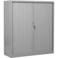 Gürkan G-Office Rollladenschrank SDC.1312, aus Metall, abschließbar, 120 x 135 x 46 cm (B/H/T), lichtgrau, 2 Böden