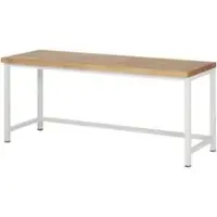 RAU Werkbank Serie 8000, stationär, höhenverstellbar, Arbeitsplatte Buche-Massiv, B 2000 x T 700 x H 840-1040 mm