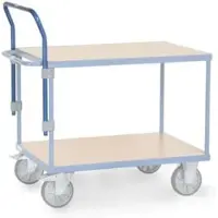 Fetra Schiebebügel für schwere Tischwagen, Stahl, blau, B 505 mm, anschraubbar, höhenverstellbar