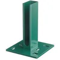 MR-Zaun Fuß für Doppelstabmattenzaun Grün RAL 6005, Moosgrün, 150 mm x 150 mm x 8 mm
