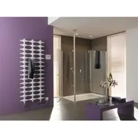 Kermi Ideos-V Bad- und Wohnheizkörper im Elektro-Zusatzbetrieb, Glanzsilber Metallic, Höhe: 1151 mm, Länge: 508 mm, Breite: 37 mm, links