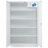 Proregal Stahlschrank BEE mit 6 lackierten Fachböden | HxBxT 195x120x42cm | Weiß-Weiß | Werkstattschrank Werkzeugschrank Aktenschrank Universalschrank