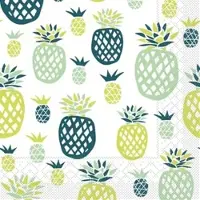 Mank Serviette Tissue Anabell, 33 x 33 cm, 100 Stück - Ananas Obst Sommer